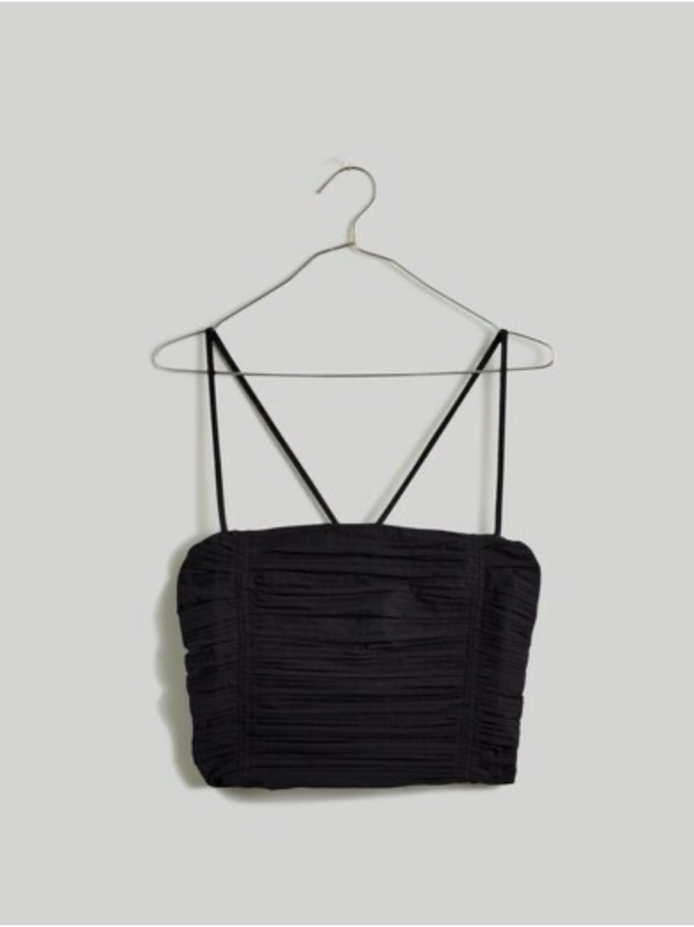 Black Ruched Crop Cami Top - Women